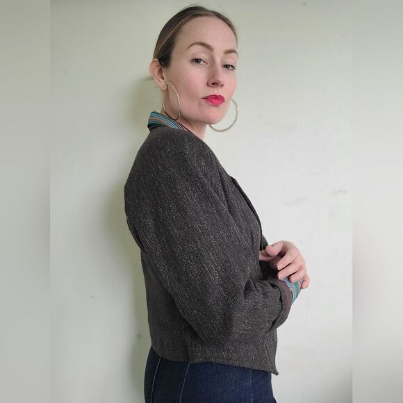 The Social Studies Teacher Vintage 80s Wool Cropped Blazer M - Picture 5 of 11